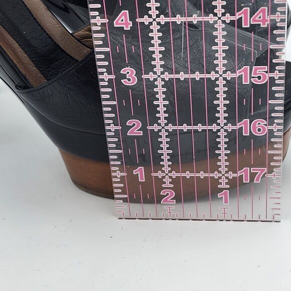 Marni Vintage Cross Strap Wooden Platform Heels Size 8 - Picture 11 of 11